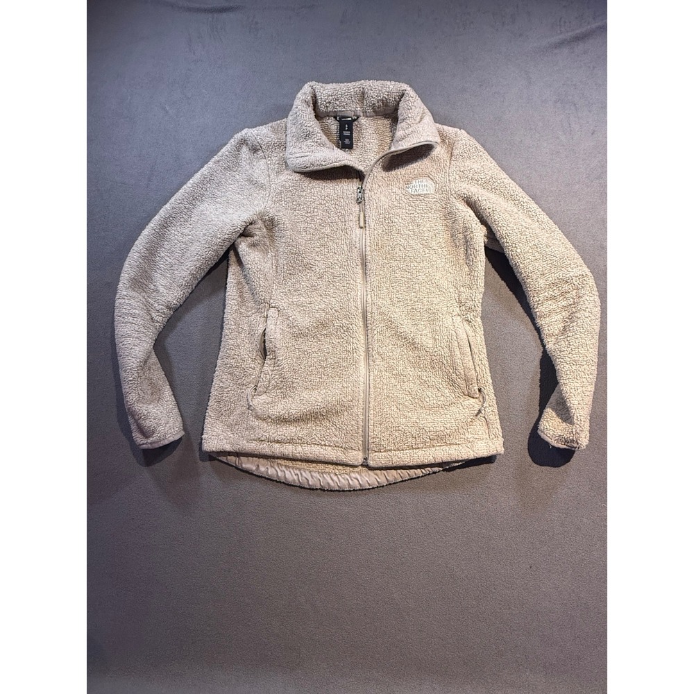 The North Face Osito Fleece Jacket Womens Small Oatmeal Beige Full Zip Soft Coat